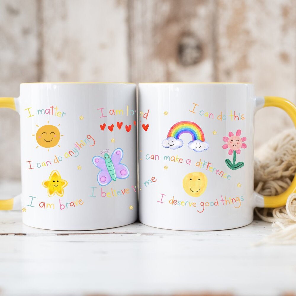 Affirmation, Motivational Kids Cup, Girls Gift Idea